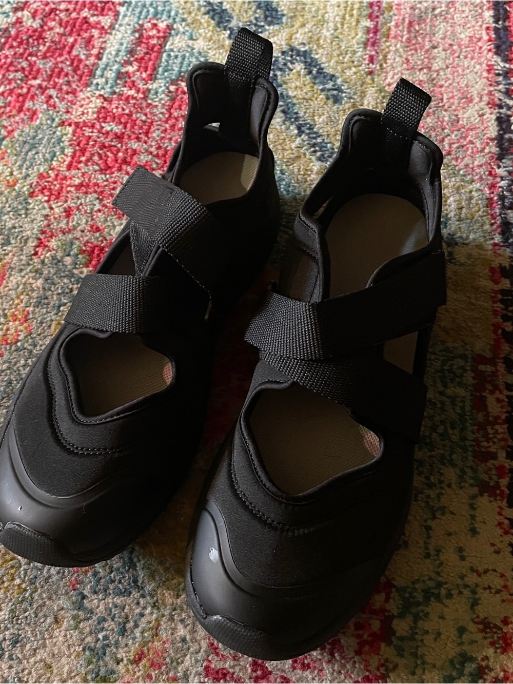 Muji Black Cross-Strap Sneaker Sandals